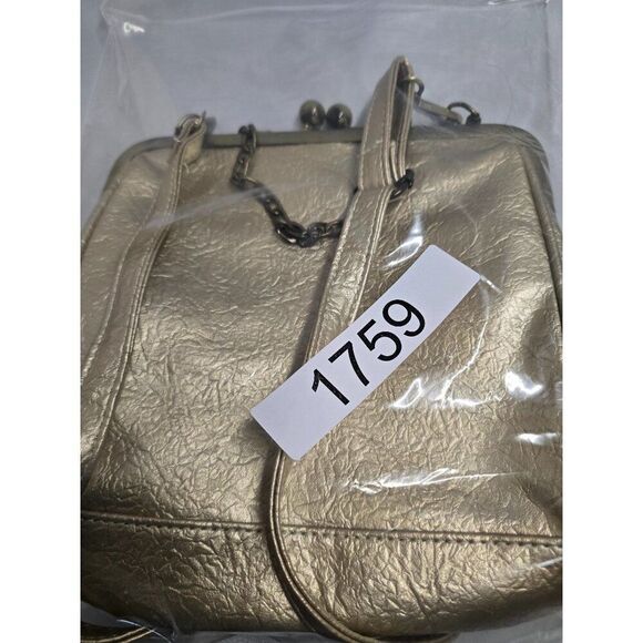 Vintage Gold Evening Bag With Ornate Clasp Chain Strap elegant chic glam dainty - Picture 10 of 10